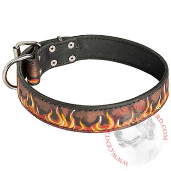 Leather Central Asian Shepherd Collar Designer for Dog Walking and Training