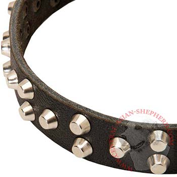 Leather Central Asian Shepherd Collar Durable Stud Decorated