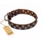 "Strong Shields" FDT Artisan leather Central Asian Shepherd collar with stylish decorations