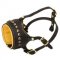 Open Nose Studded Leather Central Asian Shepherd Muzzle With Nappa Padding
