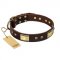 "Rich Fashion" FDT Artisan Decorated Leather Central Asian Shepherd Collar with Plates and Studs