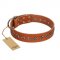 "Star Trek" FDT Artisan Tan Leather Central Asian Shepherd Collar Decorated with Stars