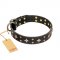 "A La Mode" FDT Artisan Handcrafted Black Leather Central Asian Shepherd Collar