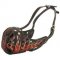 Burning Fire Hand Painted Leather Central Asian Shepherd Muzzle for Attack Training