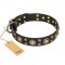 "Baroque Chic" FDT Artisan Studded Black Leather Central Asian Shepherd Collar