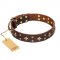 "High Fashion" FDT Artisan Embellished Brown Leather Central Asian Shepherd Collar