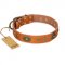 "Dandy Pet" FDT Artisan Handcrafted Tan Leather Central Asian Shepherd Collar