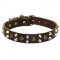 Leather Central Asian Shepherd Collar With Studs and Pyramids