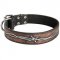 Handpainted Leather Central Asian Shepherd Collar with Barbed Wire Drawing