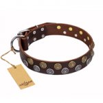 "Strong Shields" FDT Artisan leather Central Asian Shepherd collar with stylish decorations
