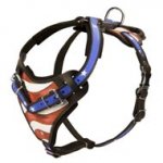 American Flag Painted Leather Central Asian Shepherd Harness for Agitation Training