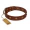 "Unfailing Charm" FDT Artisan Studded Tan Leather Central Asian Shepherd Collar