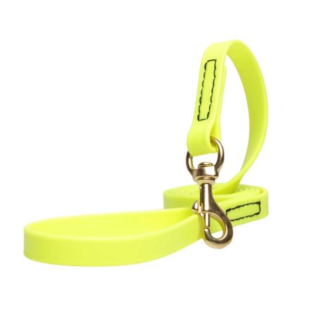Yellow Waterproof Central Asian Shepherd Leash Made of Biothane