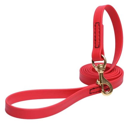 Red Waterproof Central Asian Shepherd Leash Made of Biothane