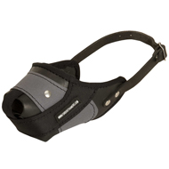 Protection Training Central Asian Shepherd Muzzle Made of Nylon and Leather