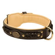 Central Asian Shepherd Leather Collar Braided