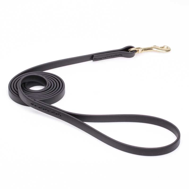 Black Biothane Central Asian Shepherd Leash for Walking, Tracking