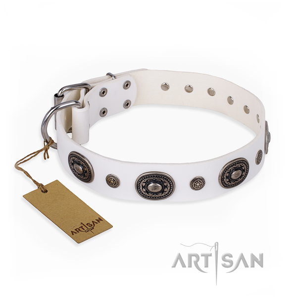 Soft to touch leather collar made for your dog
