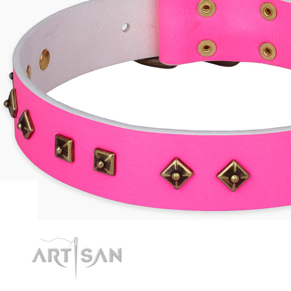 Adjustable full grain leather collar for your lovely dog