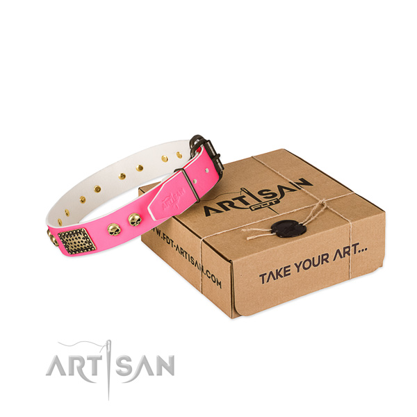Durable buckle on dog collar for comfy wearing