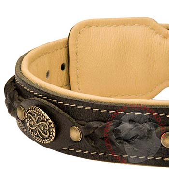  Leather Walking Fashion Collar for Central Asian Shepherd