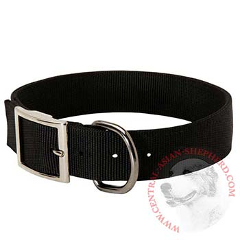 Nylon Central Asian Shepherd Collar with Adjustable Steel Nickel Plated Buckle