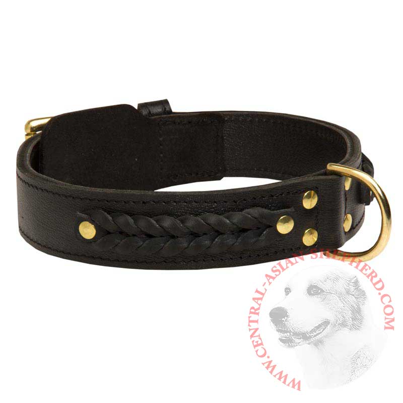 Incredible Design Central Asian Shepherd Braided Leather Collar