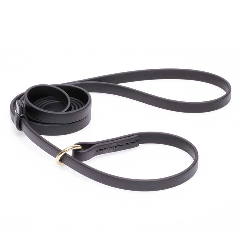 Black Biothane Central Asian Shepherd Leash and Collar Combo