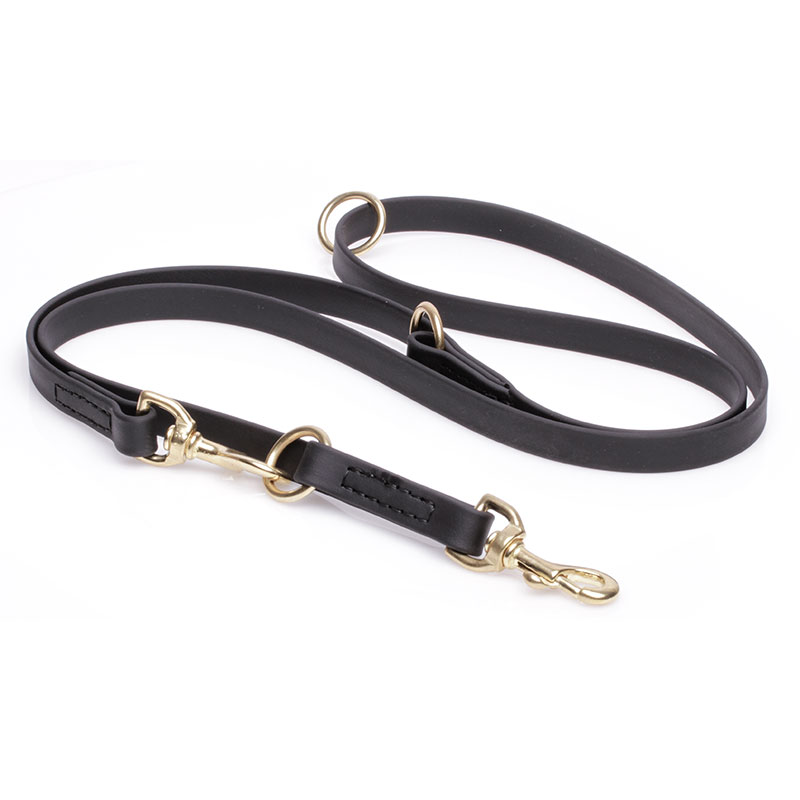 Multipurpose Black Biothane Central Asian Shepherd Leash for over 7 Different Activities