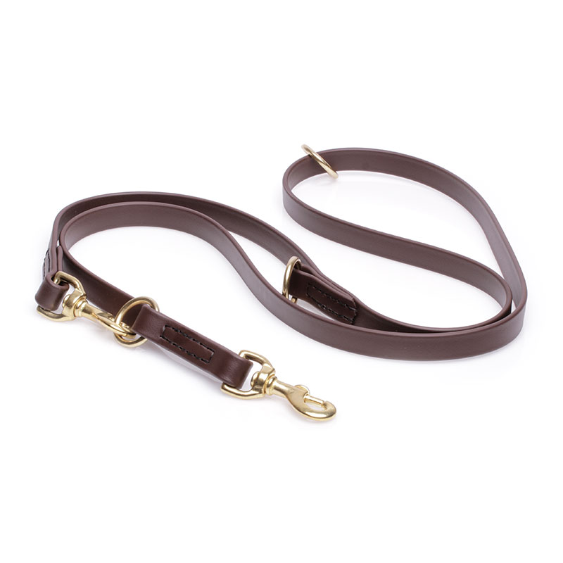 Multipurpose Brown Biothane Central Asian Shepherd Leash for over 7 Different Activities